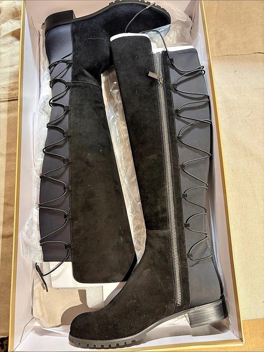 Michael Kors Black Tall Lace-Up Boots